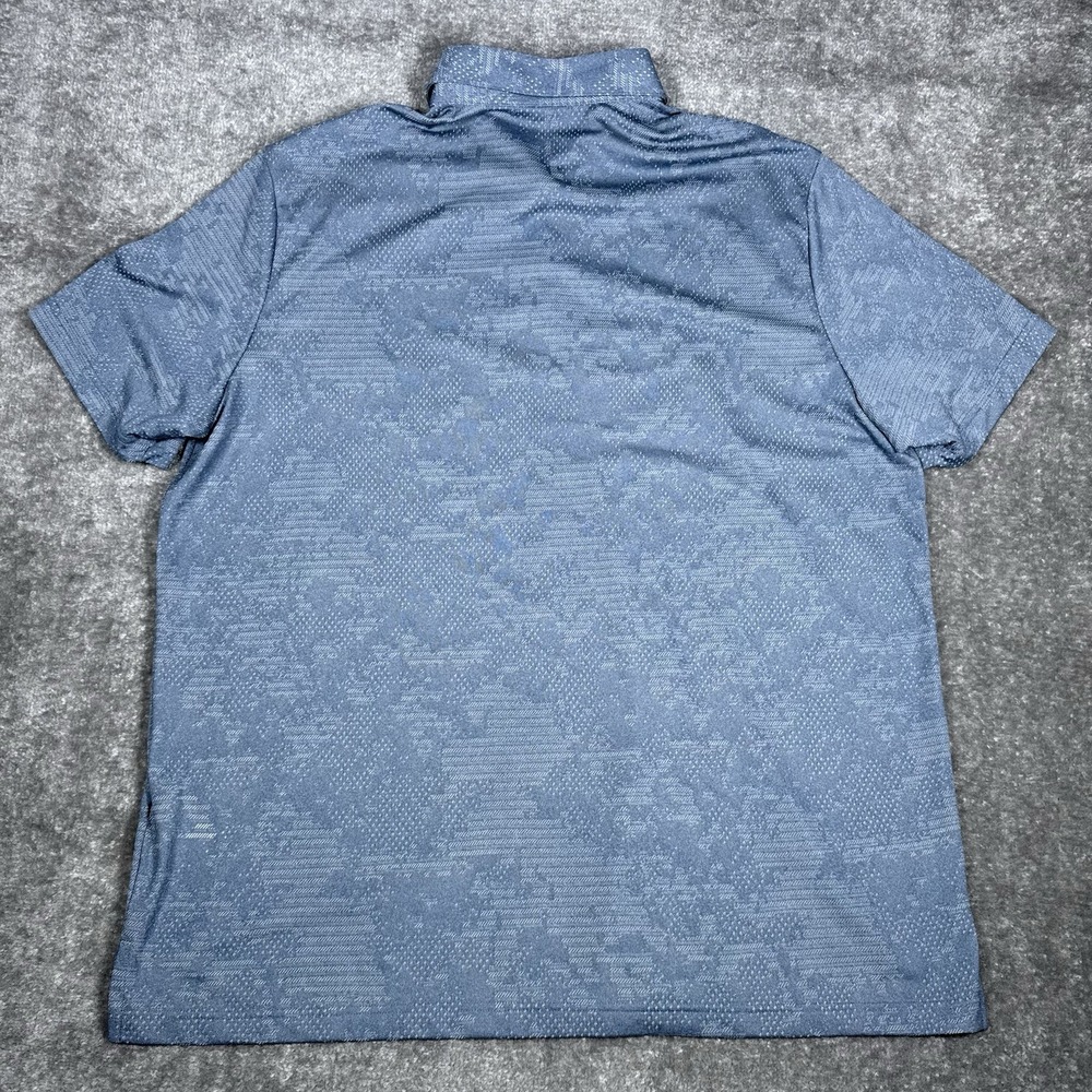 Adidas Polo Shirt Men's 2XL Blue Camo Jacquard Short Sleeve Golf Performance - Picture 2 of 7